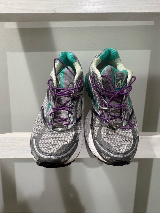 Brooks Shoes - Brooks Women's Running Shoes - Gray with Teal & Purple